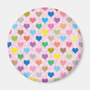 Aimant Motif de coeurs colorés
