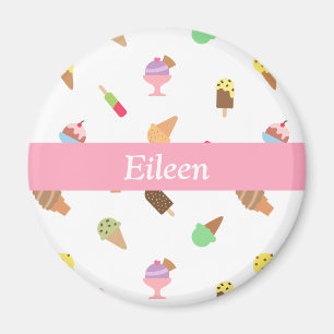 Aimant Motif de crème glacée colorée tendance pour elle