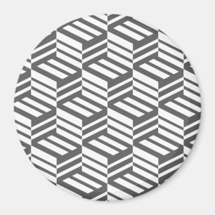 Aimant Motif de cube géométrique moderne, urbain et dynam