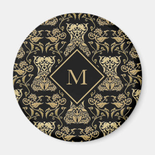 Aimant Motif de Damas de Corse Florale