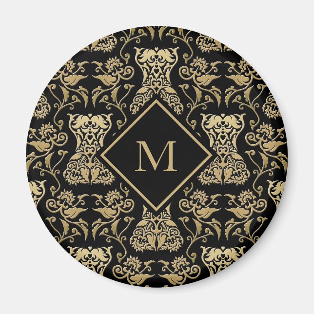 Aimant Motif de Damas de Corse Florale (Devant)