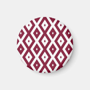 Aimant Motif de diamants de Bourgogne et blanc