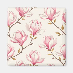 Aimant Motif de fleur de magnolia rose