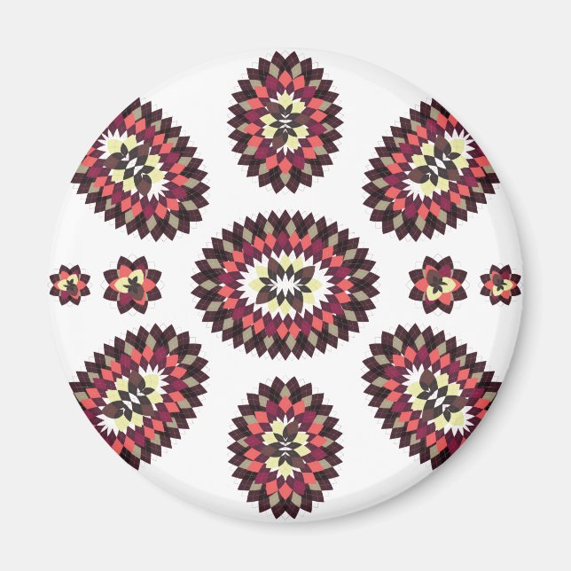 Aimant Motif de fleurs Mandala (Devant)
