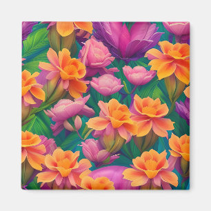 Aimant Motif de fleurs tropicales hawaïennes