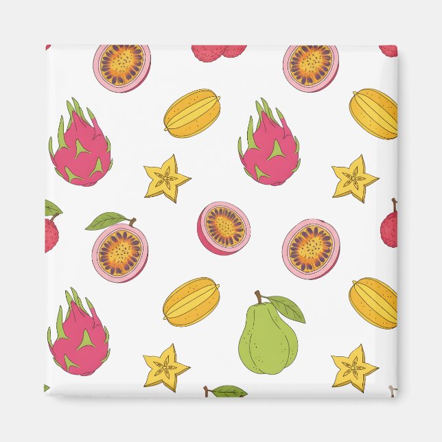 Aimant Motif de fruits exotiques - Mélange Paradis Tropic (Devant)