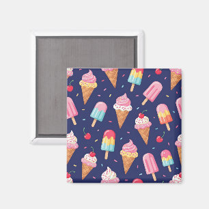 Aimant Motif de glace, popsicles et cerises