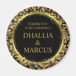 Aimant Motif de goth noir et or