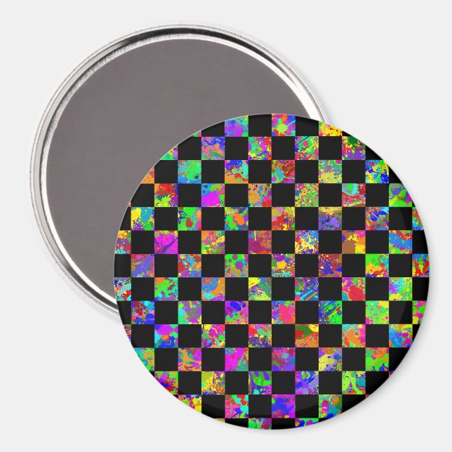 Aimant Motif de la carte de contrôle Paint Splatter (Recto/Verso)