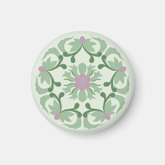 Aimant motif de lotus vert vintage