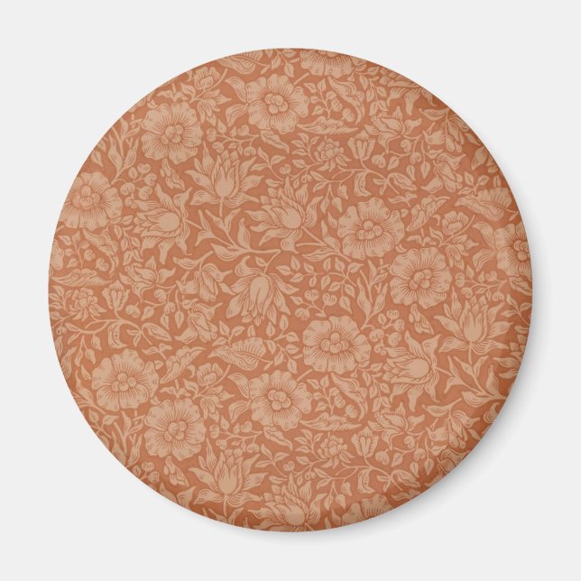 Aimant Motif de Mauve de William Morris : Floral Terracot (Devant)