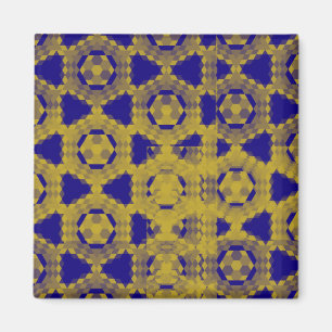 Aimant Motif de mode contraste bleu et jaune