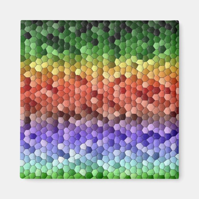 Aimant Motif de mosaïque arc-en-ciel (Devant)