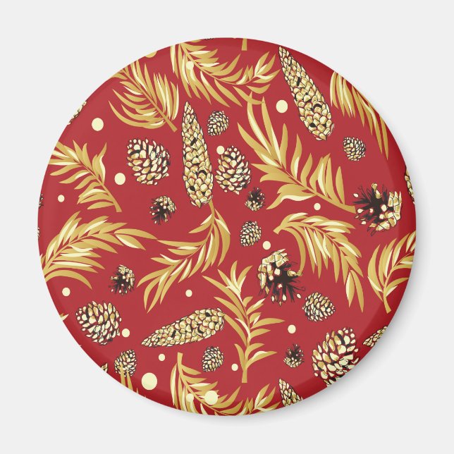 Aimant Motif de Noël, Pine Snow 3 (Devant)