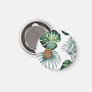 Aimant Motif de palmier de jungle à l'aquarelle tropicale