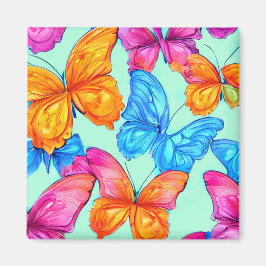Aimant Motif de papillons colorés