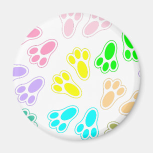 Aimant Motif de pieds de lapin de Pâques personnalisé