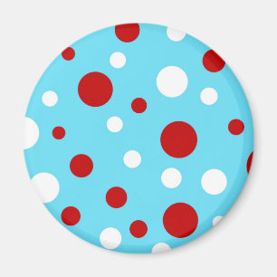 Aimant Motif de pois blanc rouge de turquoise turquoise