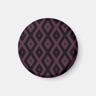 Aimant Motif de prune et de diamant noir
