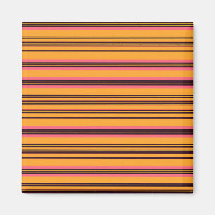 Aimant Motif de rayure horizontale rose orange gras