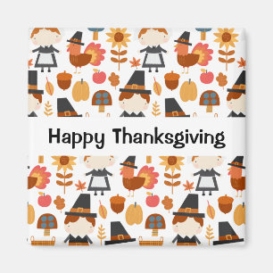 Aimant Motif de récolte de pèlerins de bon thanksgiving