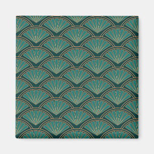 Aimant Motif de style Art déco en vert turquoise