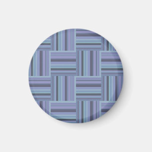 Aimant Motif de tissage à rayures bleu-gris
