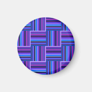 Aimant Motif de tissage à rayures bleues et violettes