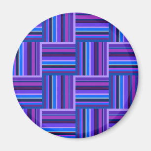 Aimant Motif de tissage à rayures bleues et violettes