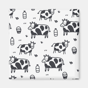 Aimant Motif de vache cartonné mignon