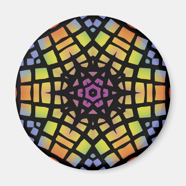 Aimant Motif de verre à tôle radiale : (Devant)