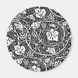 Aimant Motif de vigne de raisin noir et blanc de William