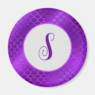 Aimant Motif des échelles de sirène violet initiales pers