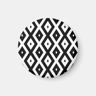 Aimant Motif diamant noir et blanc