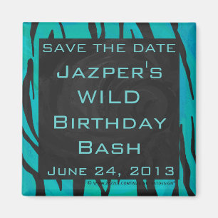 Aimant Motif d'impression Turquoise et noir de tigre de m