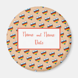 Aimant Motif du coeur arc-en-ciel