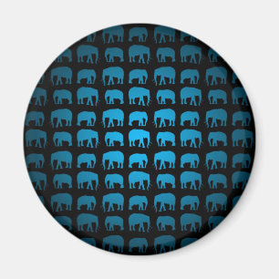 Aimant Motif Éléphant Bleu