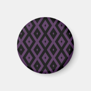 Aimant Motif en diamant noir et violet foncé