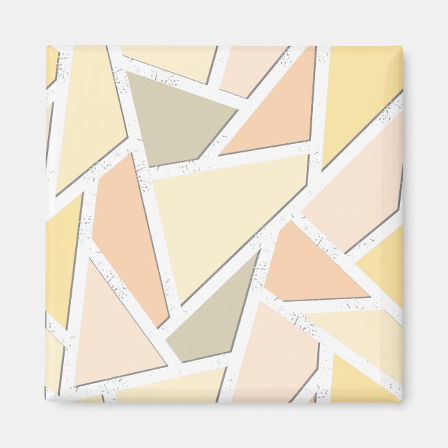 Aimant Motif en mosaïque jaune citron (Devant)