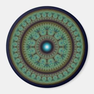 Aimant motif en mosaïque ronde orientale