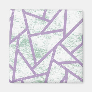 Aimant Motif en mosaïque vert clair et lavande