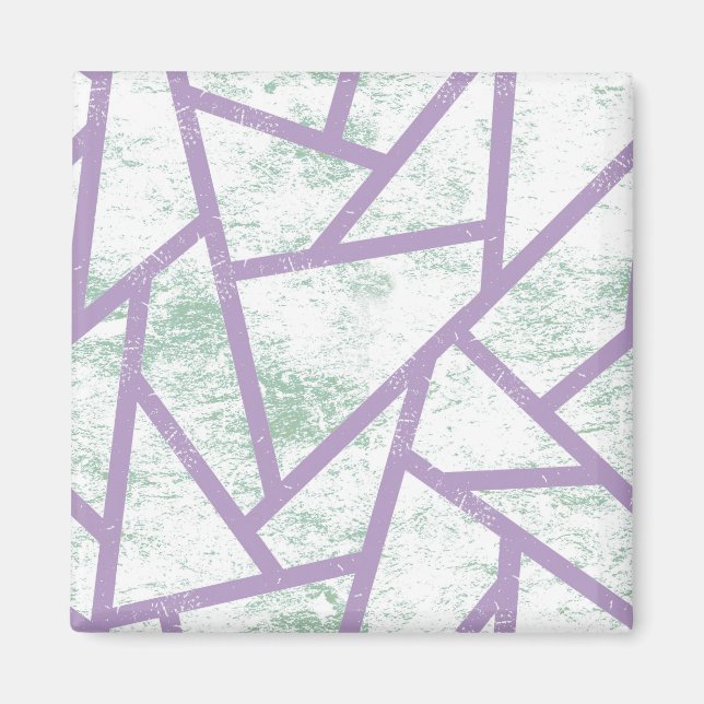 Aimant Motif en mosaïque vert clair et lavande (Devant)