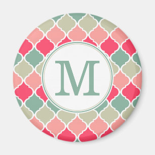 Aimant Motif en treillis marocain rose