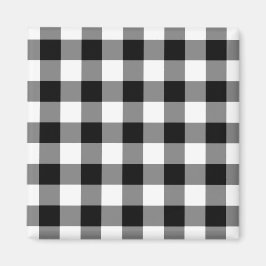 Aimant Motif En vichy noir et blanc