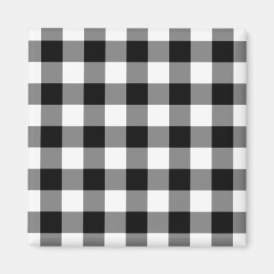 Aimant Motif En vichy noir et blanc
