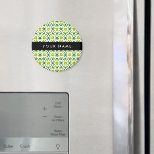 Aimant Motif feuille, Feuilles verts, votre nom