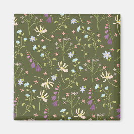 Aimant Motif floral botanique victorien sombre et maussad