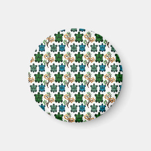 Aimant Motif Floral de Tortue de Mer Tropicale   Océan Cô