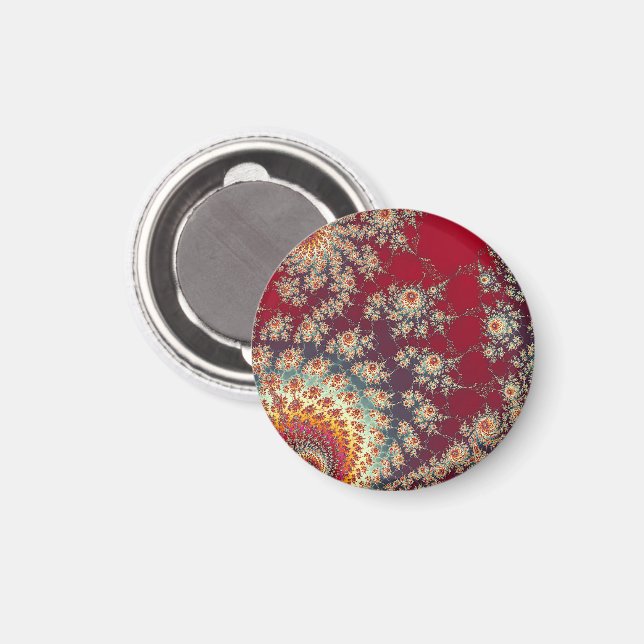 Aimant Motif floral en spirale (Recto/Verso)