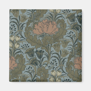 Aimant Motif floral victorien antique terre cuite sauge